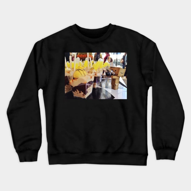 Danbo Takes Photos of His Food Crewneck Sweatshirt by krepsher